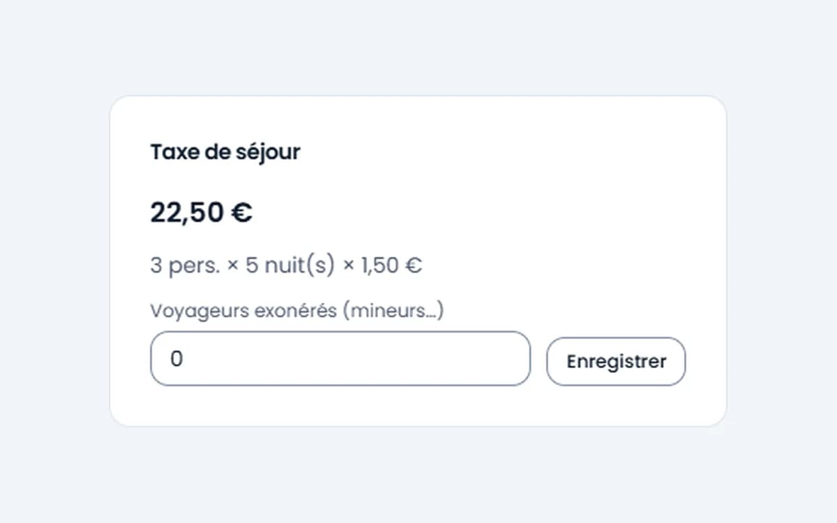 Taxe de séjour sur une réservation